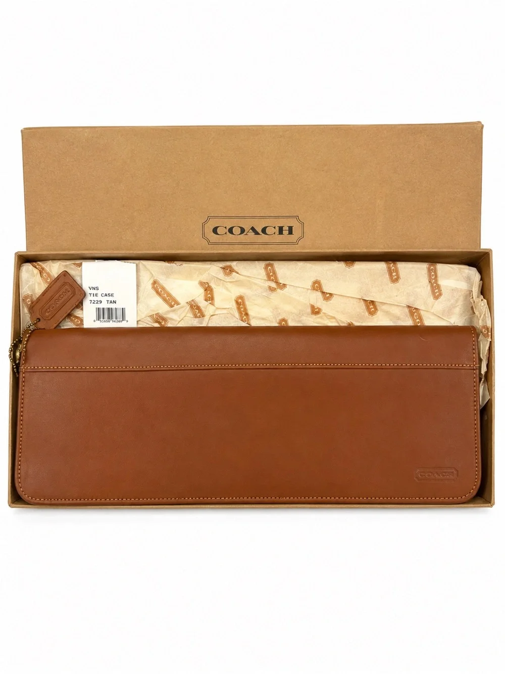 COACH British Tan Glove Tanned Leather Travel Tie Case & Accessories Case NIB